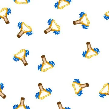 Bell tool isometric icon seamless pattern Stock Illustration