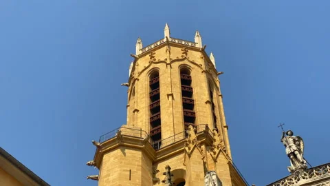 Bell tower of the Aix Cathedral in Aix en Provence in southern France Vídeos de archivo 160120818