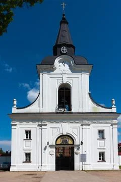 Bell tower and gate. Order of the Annunciation in Poland Stock Photos