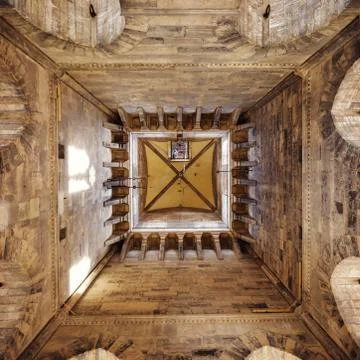 Bell tower of the basilica, inside view Stock Photos