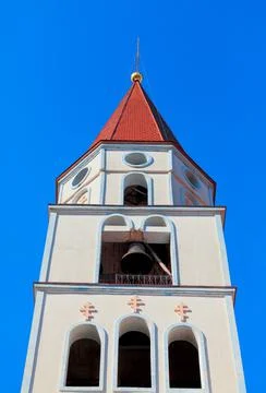 Bell tower with bell Stock Photos