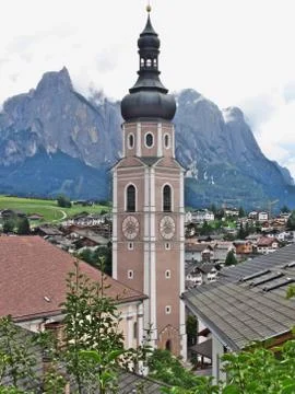 Bell tower Castelrotto Foto stock