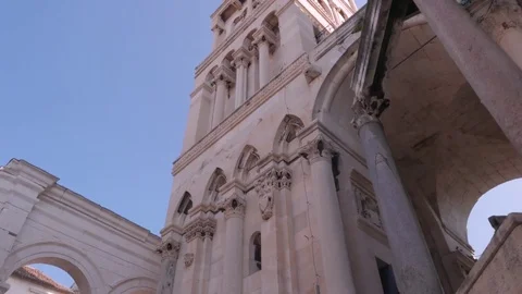 Bell tower, Cathedral of Saint Domnius, Split, Croatia Stock Footage 83711032