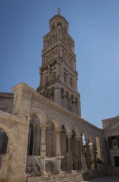 Bell tower of the cathedral in Split, Croatia Stock Photos