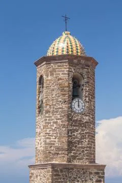 Bell tower of the Cattedral Antonio Abate Stock Photos