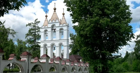 The bell tower of the Church Stock Footage 77730224