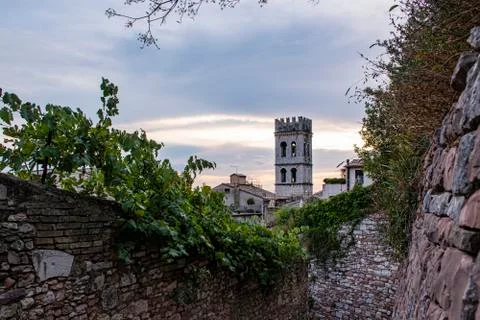 Bell tower at dusk one Stock Photos