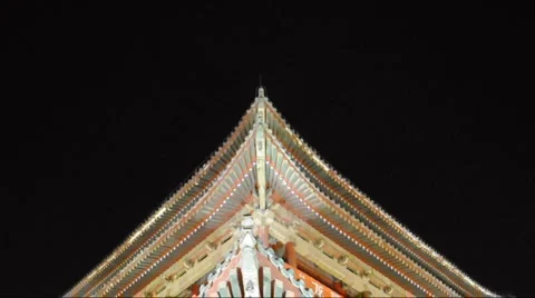 Bell Tower in the evening, Xi'an, China  Stock Footage 887713