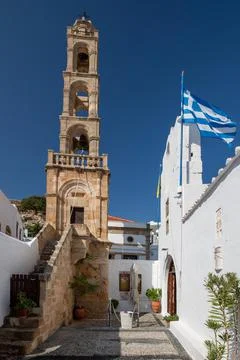 Bell tower in Greece Stock Photos