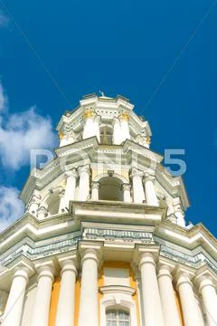 Bell tower in kiev-pecherskaya laura Stock Photos