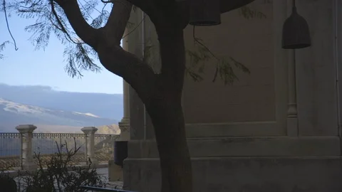 Bell tower at mountain side Stock Footage 89972133