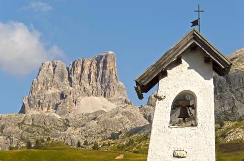 Bell tower in the mountains Stock Photos