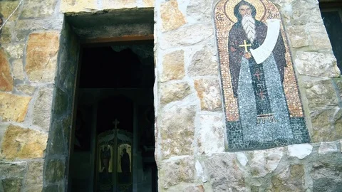 Bell Tower near the monastery from the Middle Ages Vídeo Stock 125073740