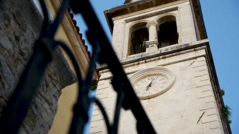 Bell tower in the old town of budva Video stock 157284995