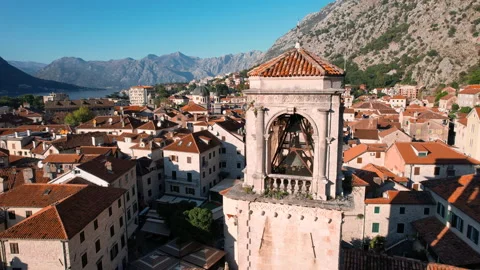 Bell tower in the old town Stock Footage