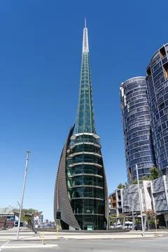 The Bell Tower in Perth CBD, Western Australia. Stock Photos