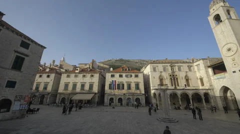 BELL TOWER RECTORS PALACE OLD TOWN DUBROVNIK Stock Footage 64566518