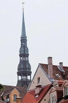 Bell tower in Riga Stock Photos