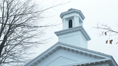 The bell tower of a rural courthouse or church Stock Footage 131531243
