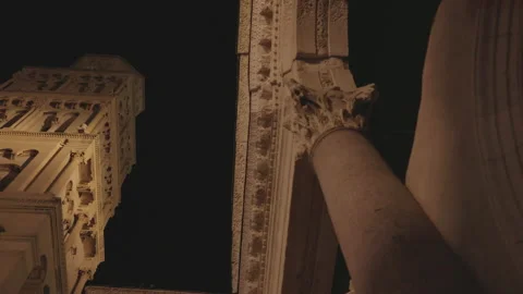 The bell tower of Saint Domnius Cathedral, Split, at night Video stock 219971204