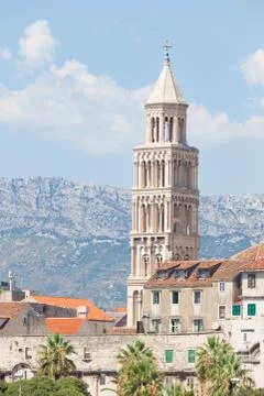 Bell tower of st. duje in split Stock Photos