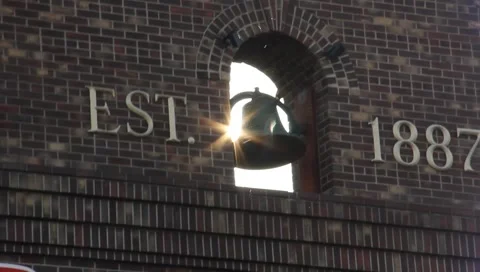 Bell tower with sun shining through Stock Footage 6871631