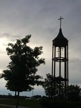 Bell Tower in the Sunset Stock Photos