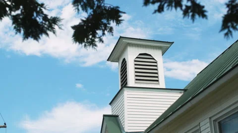 Bell tower on top of a school Stock Footage 131099465