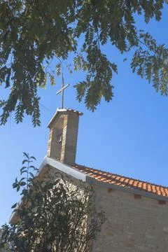 Bell tower with trees Foto stock