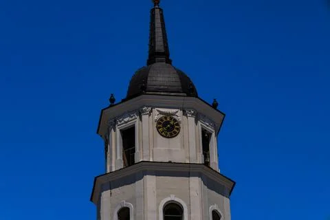 Bell Tower of Vilnius Cathedral Stock Photos