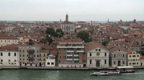 Bell Towers of Venice under cloudy sky Video stock 48982124