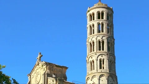 Bell tower.Uzès.Gard. Stock Footage 109209317