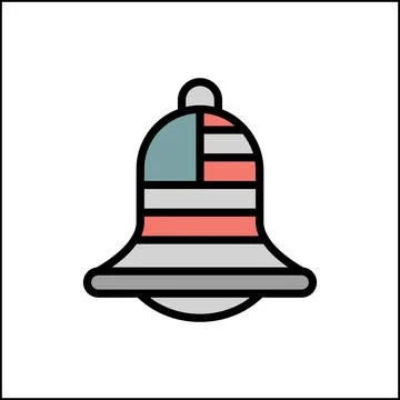 Bell USA flag icon. Simple color with outline vector elements of America icons イラスト素材