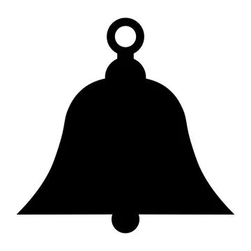 Bell vector black icon on white background Illustrazione stock