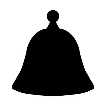 Bell vector black icon on white background Stock Illustration