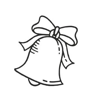 Bell Vector Illustration Doodle Isolated on White Background Christmas Concept Stock Illustration