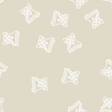 Bell wedding accessory line vector seamless pattern Illustrazione stock