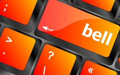 Bell word on computer pc keyboard key Stock Illustration