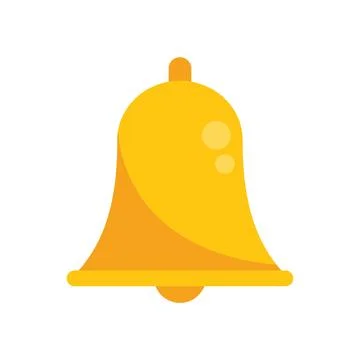 Bell work hour icon flat vector. Flexible time Stock Illustration