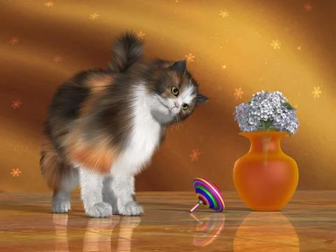 Bella the house cat Stock Illustration