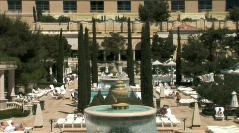 Bellagio Pool-ws-zoom Video stock 780264