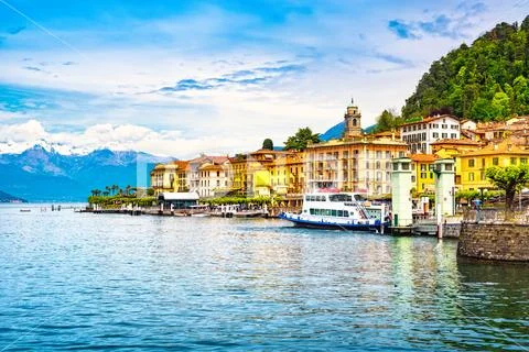 Bellagio town, Como Lake district landscape. Italy, Europe. Stock Photos