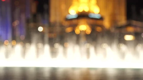 Bellagio Water Show Focus Pull Stock Footage 46796647