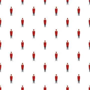 Bellboy character uniform seamless pattern repeat background Stock Illustration