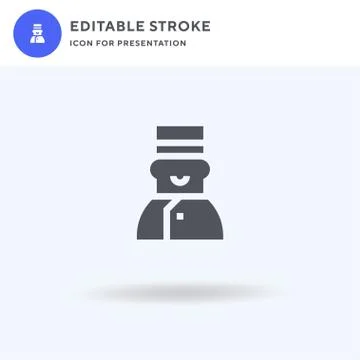 Bellboy icon vector, filled flat sign, solid pictogram isolated on white, log Stock Illustration