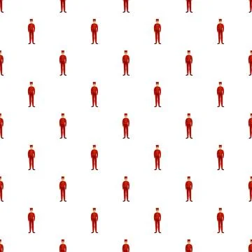 Bellboy uniform repeating pattern for hospitality background Ilustração Stock