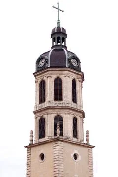 Bellcour square - clocher de la charite in lyon, france isolate. Stock Photos