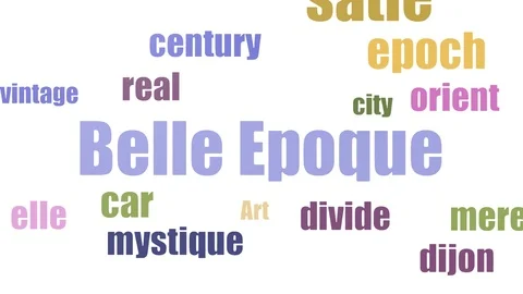 Belle Epoque Tag Cloud Animated On White Background Stock Footage 107228811