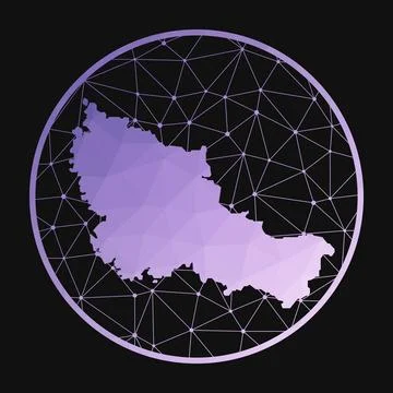 Belle Ile icon. Vector polygonal map of the island. Belle Ile icon in geome.. Stock Illustration
