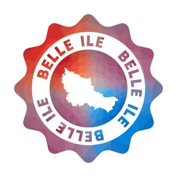 Belle Ile low poly logo. Colorful gradient travel logo of the island in geo.. Stock Illustration